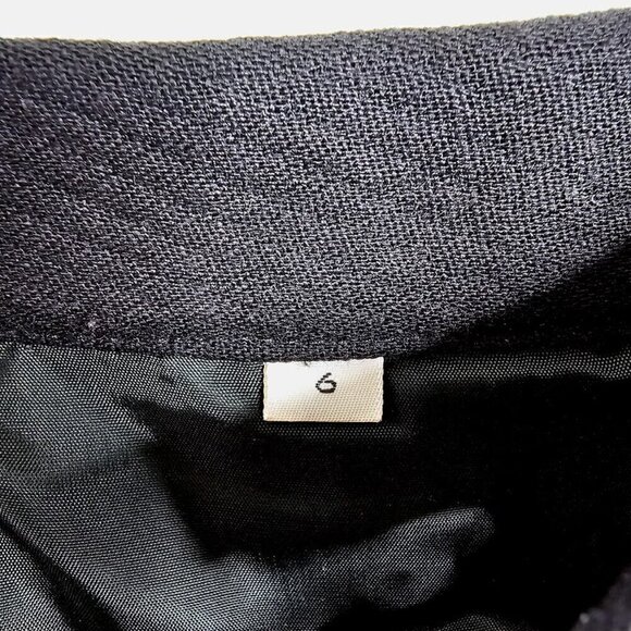 Vintage CALVIN KLEIN Wool Pencil Skirt BLACK size 6 Preppy Twee Knit Straight - Picture 5 of 9
